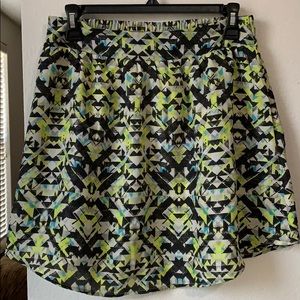 Fun print skater/circle skirt mid thigh